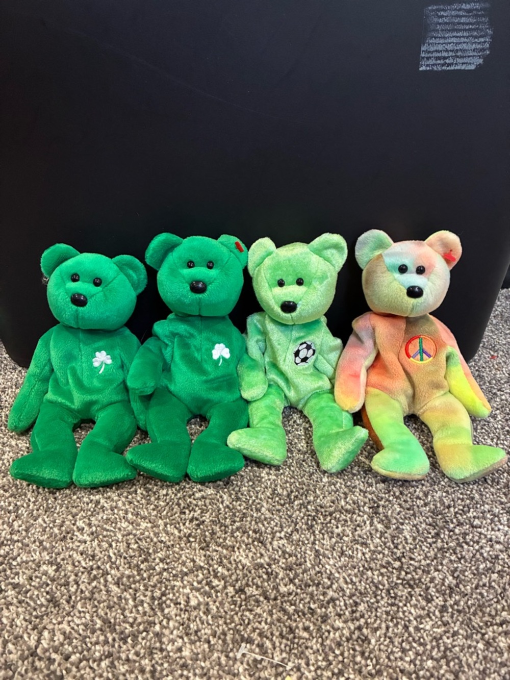 Green & Tie-Dye Plush Bear Set - Soft Kids Stuffed Animals